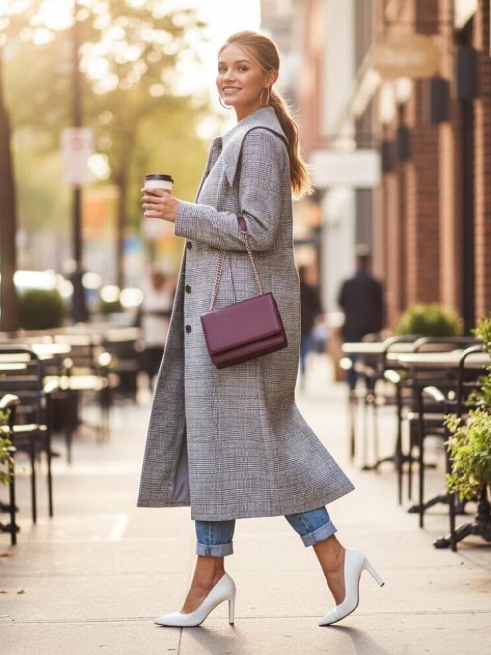 Stylekeepers Casting Call Gingham Trench Coat Size M